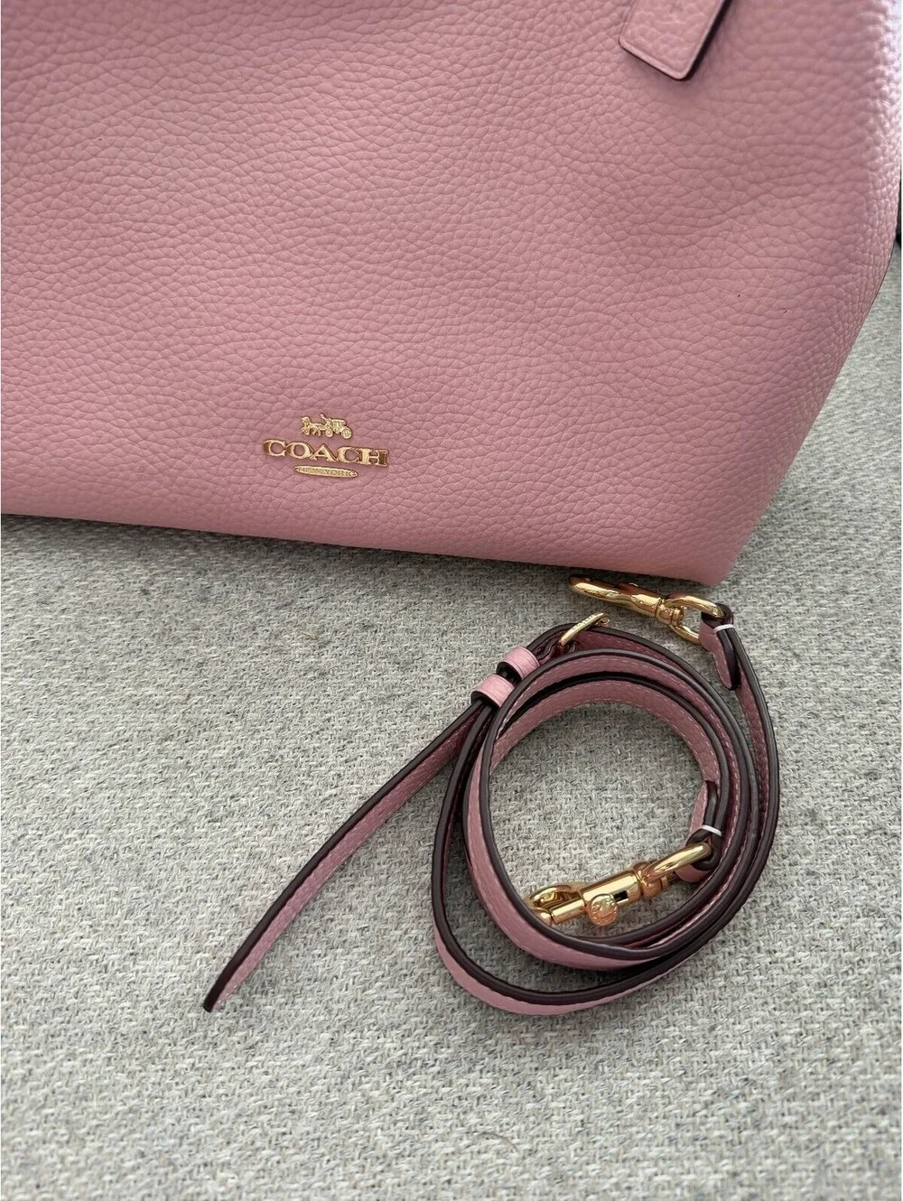Coach Laurel Shoulder Bag Carnation Pink Leather